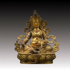 A Solemn Gilt Bronze Statue of Mammon