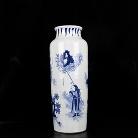 A Huge Blue and White Figure and Story Pattern Vase