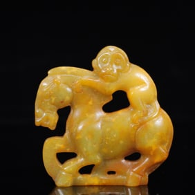 A Rare Gaogu yu Monkey and  Horse Ornament