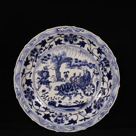 An Exquisite Blue and White Figure and Story Pattern Plate