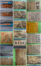 A Chinese Hand Scroll Ink Painting of Landscape on Silk