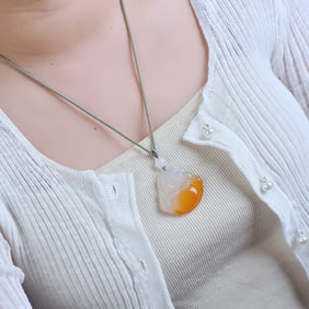 An Exquisite Jadeite Statue of Maitreya Buddha Pendant