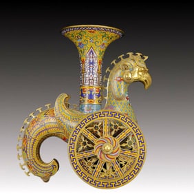 A Huge Cloisonne Phoenix Pattern Vase