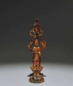 A Solemn Gilt Bronze Statue of Sakyamuni