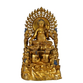 A Solemn Gilt Bronze Buddha Statue
