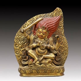 A Solemn Gilt Bronze Statue of Vajra