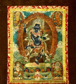 An Exquisite Brocade Painted Color Vajra Tangka
