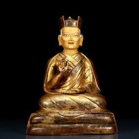 An Exquisite Gilt Bronze Statue of Guru