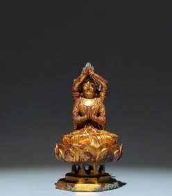 A Solemn Gilt Bronze Statue of Bodhisattva