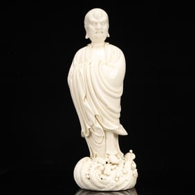 An Exquisite Blance-De-Chine Statue of Bodhidharma