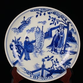 An Exquisite Blue and White Figure Pattern Plate