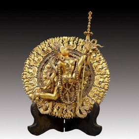 A Solemn Gilt Bronze Statue of Gautama’s Mother