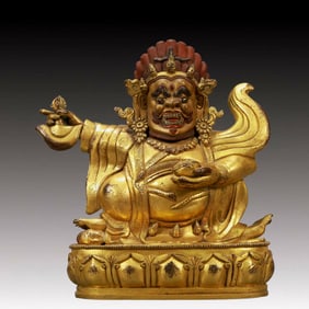 A Solemn Gilt Bronze Statue of Mammon