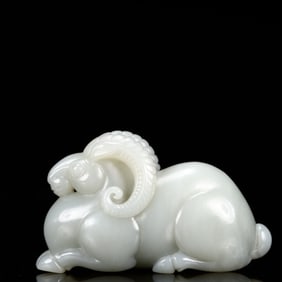An Exquisite White Jade Sheep Ornament