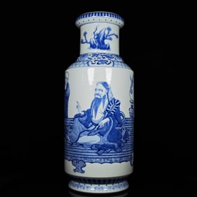 A Huge Blue and White Figure Pattern Vase