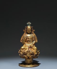 A Solemn Gilt Bronze Buddha Statue