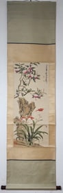 A Chinese Vertical Scroll Ink Painting of Flower and Bird on Paper,Xie Zhiliu