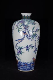 A Rare Doucai Seawater,Flower and Bird Pattern Vase