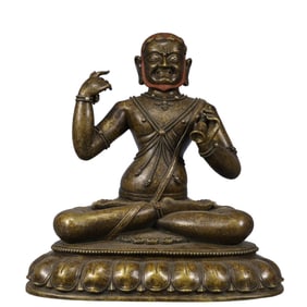 A Solemn Bronze Buddha Statue,Inlaid Gems,With Inscription
