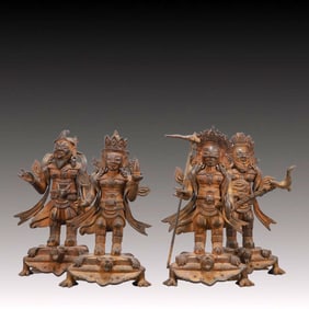 A Set of Solemn Iron Statue of Heavenly King