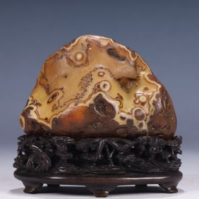 An Exquisite Stone Rockery Ornament,With Base