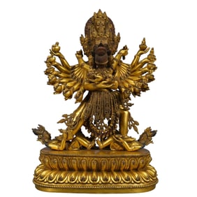 A Solemn Gilt Bronze Buddha Statue