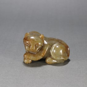 An Exquisite White Jade Tiger Ornament