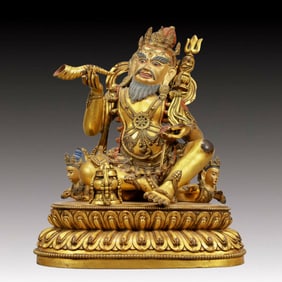 A Solemn Gilt Bronze Statue of Bodhisattva