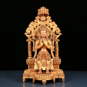 A Magnificent Gilt-Bronze Figure Of Bodhisattva