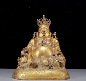 A Solemn Gilt Bronze Statue of Maitreya Buddha