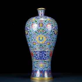 A Rare Cloisonne Lotus Pattern Vase