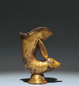 An Exquisite Gilt Bronze Rabbit-Shaped Cup