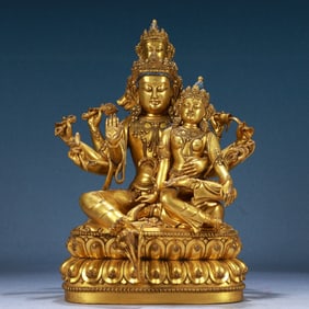A Solemn Gilt Bronze Statue of Gautama’s Mother