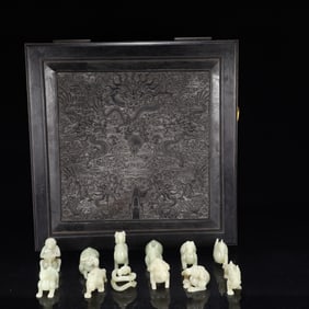 A Set of Fine White Jade The twelve Chinese zodiac signs Ornaments