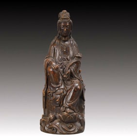 A Rare Eaglewood Statue of Avalokitesvara