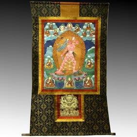 An Exquisite Brocade Painted Color Vajra Tangka