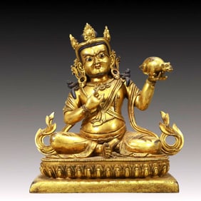 A Solemn Gilt Bronze Statue of Mammon