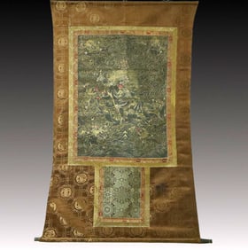 A Rare Brocade Painted Color Statue of Vajra Tangka