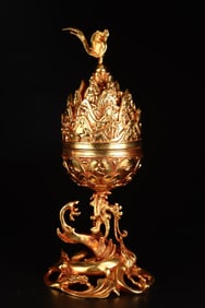 A Rare Gilt Bronze Animal Censer