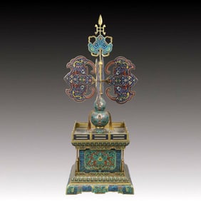 A Huge Cloisonne Bats and Gourd Pattern Ornament