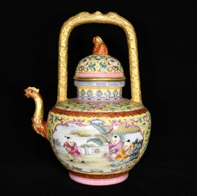 An Exquisite Enamel Figure and Story Pattern Pot