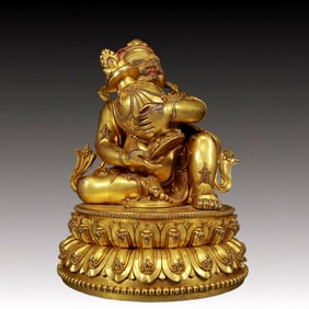 A Magnificent Gilt-Bronze Figure Of Vajrapani