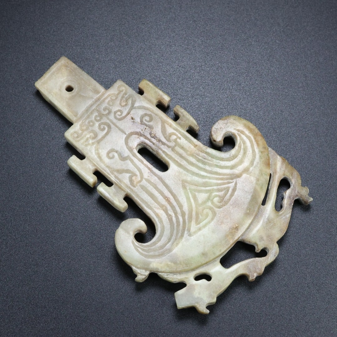 An Exquisite White Jade Chi-Dragon Pattern Ornament - 7