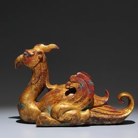 A Rare Gilt Bronze Phoenix Ornament