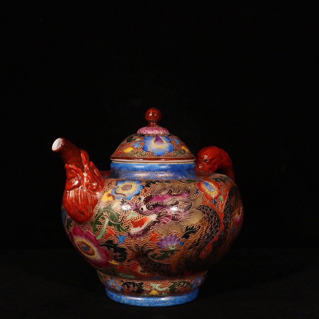 An Exquisite Cloisonne Dragon Pattern Teapot - 2