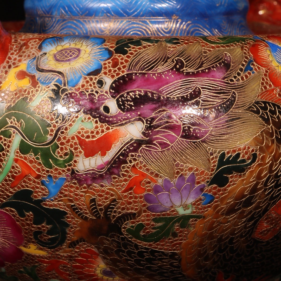 An Exquisite Cloisonne Dragon Pattern Teapot - 3