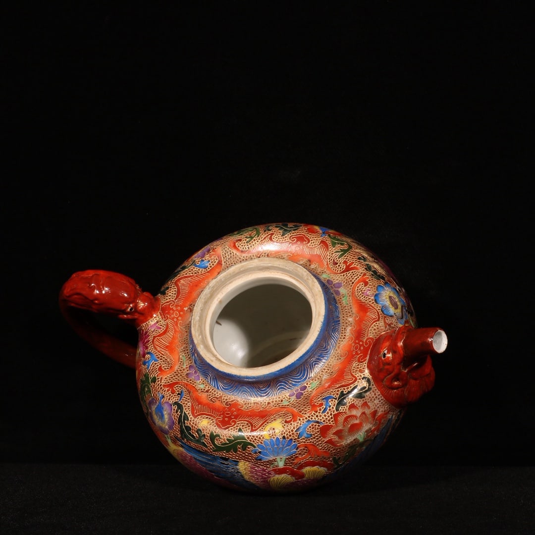 An Exquisite Cloisonne Dragon Pattern Teapot - 8