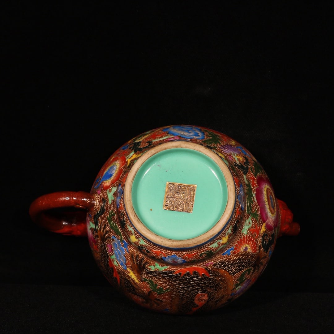 An Exquisite Cloisonne Dragon Pattern Teapot - 9