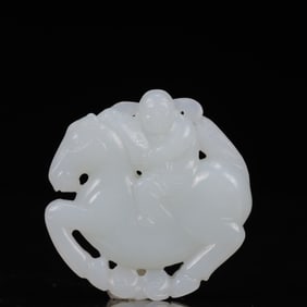 An Exquisite White Jade Figure Pendant