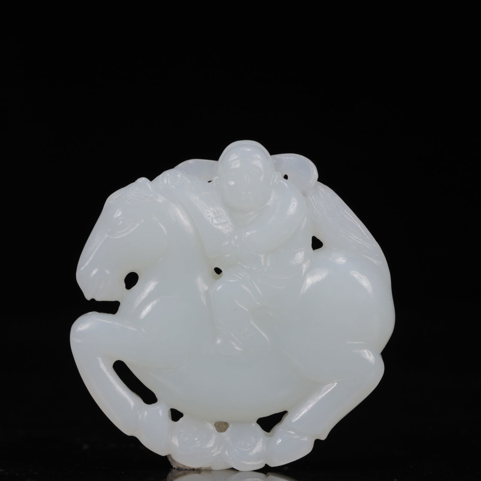 An Exquisite White Jade Figure Pendant: An Exquisite White Jade Figure Pendant,Qing Dynasty, China,Size:2inx0.4inx2in,Weight:44g 白玉人物挂件,中国清代